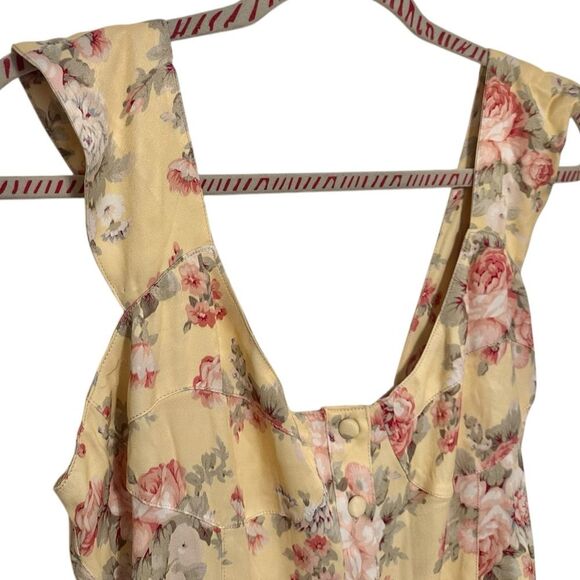 Vanessa Mooney Floral The Elisabeth Bustier Romper Butter Yellow Rose L NEW - Picture 6 of 16